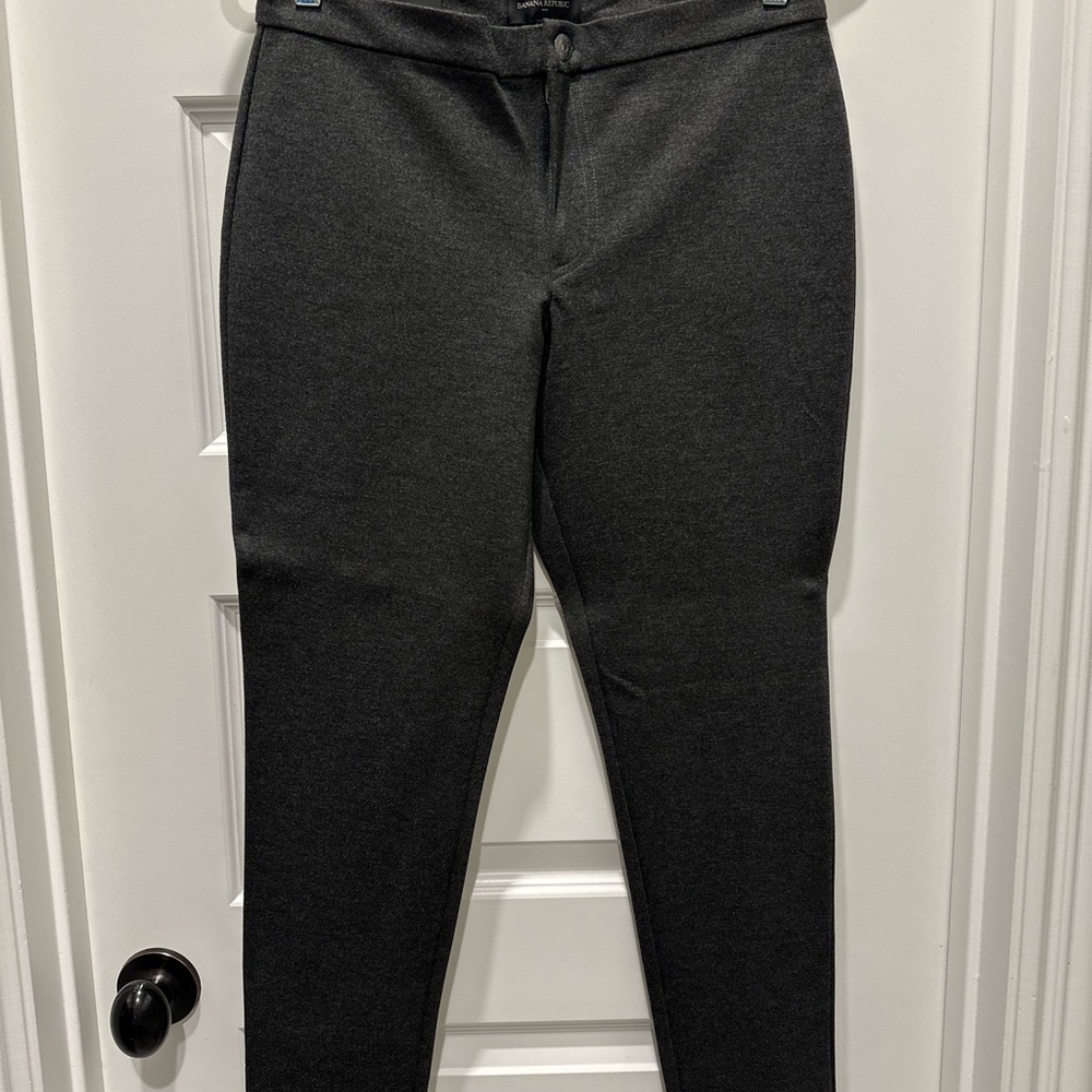 Grey Ponte Knit Pull-On Pants